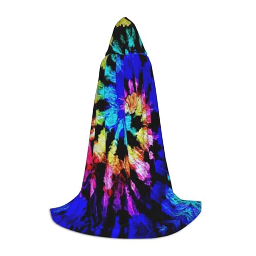 Kapuzenumhang mit Batikdruck, langer Kapuzenumhang, Mittelalterumhang, Renaissance-Umhang für Halloween-Kostüm Kapuzenumhang mit Batikdruck, langer Kapuzenumhang, Mittelalterumhang, Renaissance-Umhang für Halloween-Kostüm von CAMUO