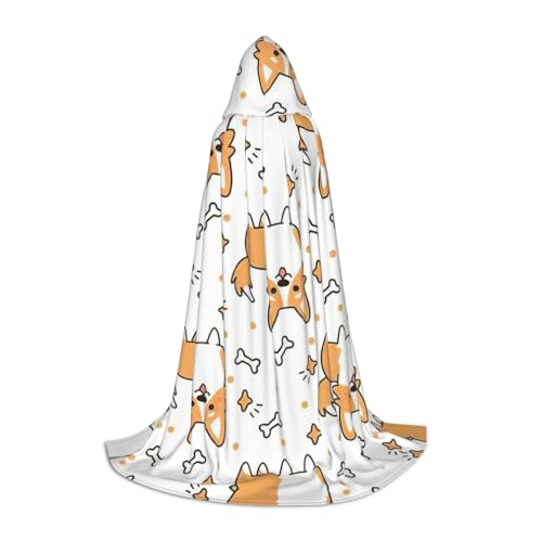 Kapuzenumhang mit Hundeaufdruck, langer Kapuzenumhang, Mittelalterumhang, Renaissance-Umhang für Halloween-Kostüm Kapuzenumhang mit Hundeaufdruck, langer Kapuzenumhang, Mittelalterumhang, Renaissance-Umhang für Halloween-Kostüm von CAMUO