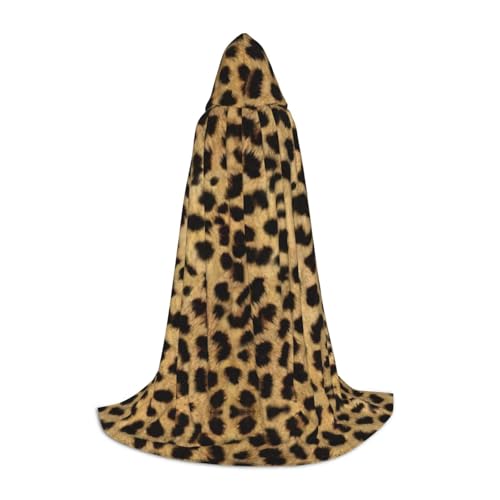 Kapuzenumhang mit Leopardenmuster, langer Kapuzenumhang, Mittelalterumhang, Renaissance-Umhang für Halloween-Kostüm von CAMUO