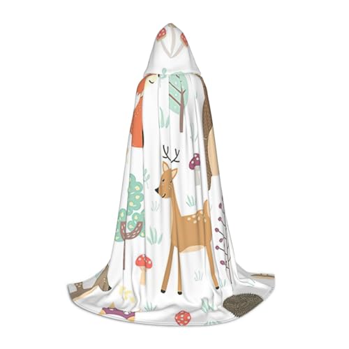 Kapuzenumhang mit Tierdruck, langer Kapuzenumhang, Mittelalterumhang, Renaissance-Umhang für Halloween-Kostüm Kapuzenumhang mit Tierdruck, langer Kapuzenumhang, Mittelalterumhang, Renaissance-Umhang für Halloween-Kostüm von CAMUO