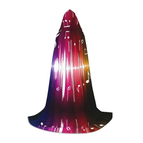 Kapuzenumhang mit springendem Musiknoten-Druck, langer Kapuzenumhang, Mittelalterumhang, Renaissance-Umhang für Halloween-Kostüm Kapuzenumhang mit springendem Musiknoten-Druck, langer Kapuzenumhang, Mittelalterumhang, Renaissance-Umhang für Halloween-Kostüm von CAMUO