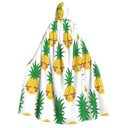 Langer Kapuzenumhang mit Ananas-Motiv, Umhang für Weihnachten, Halloween, Kostüme, Kapuzenumhang, Maskerade Langer Kapuzenumhang mit Ananas-Motiv, Umhang für Weihnachten, Halloween, Kostüme, Kapuzenumhang, Maskerade von CAMUO