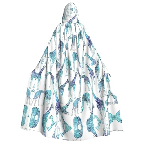 Langer Kapuzenumhang mit Giraffenmuster, Umhang für Weihnachten, Halloween, Kostüme, Kapuzenumhang, Maskerade Langer Kapuzenumhang mit Giraffenmuster, Umhang für Weihnachten, Halloween, Kostüme, Kapuzenumhang, Maskerade von CAMUO