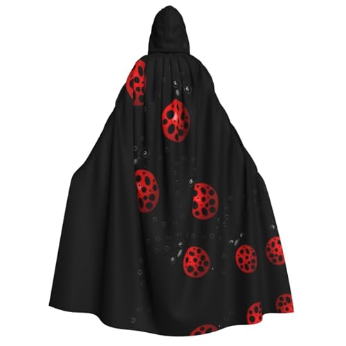 Langer Kapuzenumhang mit Marienkäfermotiv, Umhang für Weihnachten, Halloween, Kostüme, Kapuzenumhang, Maskerade Langer Kapuzenumhang mit Marienkäfermotiv, Umhang für Weihnachten, Halloween, Kostüme, Kapuzenumhang, Maskerade von CAMUO