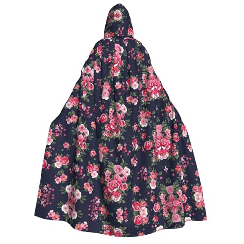 Langer Kapuzenumhang mit Pfingstrosenblüten, Umhang für Weihnachten, Halloween, Kostüme, Kapuzenumhang, Maskerade Langer Kapuzenumhang mit Pfingstrosenblüten, Umhang für Weihnachten, Halloween, Kostüme, Kapuzenumhang, Maskerade von CAMUO