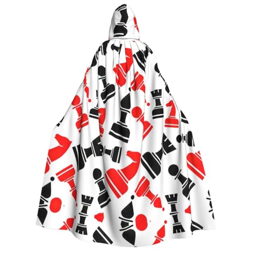 Langer Kapuzenumhang mit Schachmuster, Umhang für Weihnachten, Halloween, Kostüme, Kapuzenumhang, Maskerade Langer Kapuzenumhang mit Schachmuster, Umhang für Weihnachten, Halloween, Kostüme, Kapuzenumhang, Maskerade von CAMUO