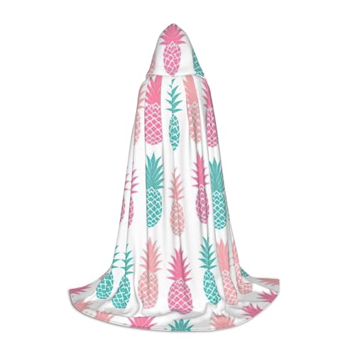 Sommerumhang mit Ananas-Druck, langer Kapuzenumhang, Mittelalterumhang, Renaissance-Umhang für Halloween-Kostüm von CAMUO