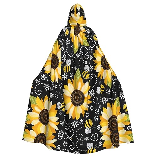 Umhang mit Sonnenblumen-Motiv, Mittelalter-Renaissance, Kapuzenumhang, Uni, Cosplay-Kostüm Umhang mit Sonnenblumen-Motiv, Mittelalter-Renaissance, Kapuzenumhang, Uni, Cosplay-Kostüm von CAMUO
