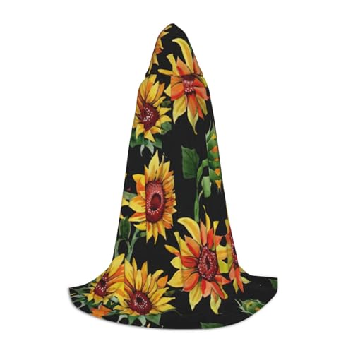 Wunderschöner Sonnenblumen-Umhang mit Kapuze, langer Kapuzenumhang, Mittelalterumhang, Renaissance-Umhang für Halloween-Kostüm Wunderschöner Sonnenblumen-Umhang mit Kapuze, langer Kapuzenumhang, Mittelalterumhang, Renaissance-Umhang für Halloween-Kostüm von CAMUO