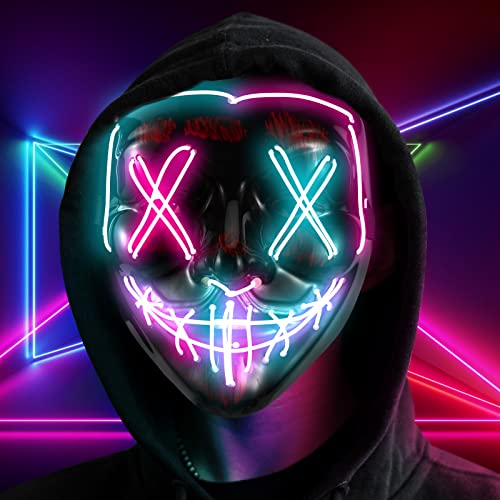 Halloween Maske,Halloween Masken Led Horror Maske Leuchtmaske Halloweenmaske Mit 3 Blitzmodi für Erwachsene Männer Kinder Grusel Mask Party Karneval Cosplays Fasching Kostüme LED Maske Dekoration Halloween Maske,Halloween Masken Led Horror Maske Leuchtmaske Halloweenmaske Mit 3 Blitzmodi für Erwachsene Männer Kinder Grusel Mask Party Karneval Cosplays Fasching Kostüme LED Maske Dekoration von CANCJ