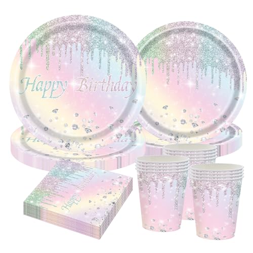 Regenbogen Partygeschirr Set für 10 Gäste –50-teiliges Pappteller 9"/7", PappTassen, Servietten – Bunte Mädchen Geburtstag Deko Pastell Regenbogen Mottoparty Party Set Regenbogen Partygeschirr Set für 10 Gäste –50-teiliges Pappteller 9"/7", PappTassen, Servietten – Bunte Mädchen Geburtstag Deko Pastell Regenbogen Mottoparty Party Set von CANCJ
