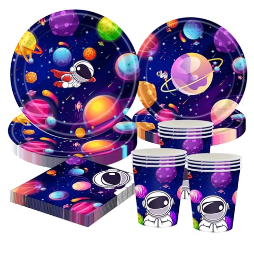 Weltraum Partygeschirr Set für 10 Gäste – Astronaut Pappteller 9"/7", PappTassen, Servietten – Kindergeburtstag Deko Space Rakete Universum Motto Party Jungen Mädchen Weltraum Partygeschirr Set für 10 Gäste – Astronaut Pappteller 9"/7", PappTassen, Servietten – Kindergeburtstag Deko Space Rakete Universum Motto Party Jungen Mädchen von CANCJ