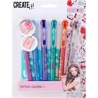 CANENCO 622034 Create it! Tattoo Gelstifte (6er) + 2 Schablonen von CANENCO