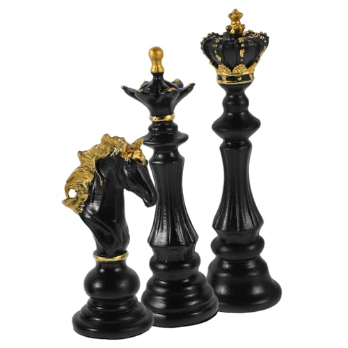CANIGHT 3 Stück Schachfiguren Set Harz Teiliges Dekorationsstück für Schule Realistischen und Eleganter Verarbeitung Wohnkultur und zur Einweihung CANIGHT 3 Stück Schachfiguren Set Harz Teiliges Dekorationsstück für Schule Realistischen und Eleganter Verarbeitung Wohnkultur und zur Einweihung von CANIGHT