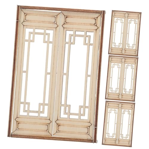 CANIGHT 4 Pcs Dollhouse Fenster Rahmen Dollhouse Miniaturmöbel Mini Holzfenster Modell DIY Dollhouse Schlafzimmer Möbelzubehör Beige 1 CANIGHT 4 Pcs Dollhouse Fenster Rahmen Dollhouse Miniaturmöbel Mini Holzfenster Modell DIY Dollhouse Schlafzimmer Möbelzubehör Beige 1 von CANIGHT