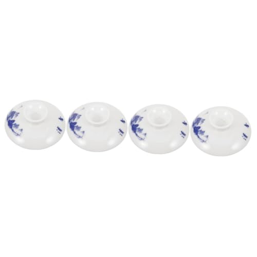 CANIGHT 4Pcs Berg Weiß Fern Universeller Keramik Teetassendeckel Kungfu Teekessel Teetassendeckel – Teapot Replacement Keramik Teekannen Zubehör Deckel Teebecherdeckel von CANIGHT