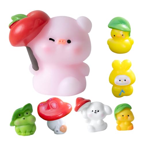 CANIGHT 7 Stück Pilzfroschdekoration Kleines Tiermodell Aus Harz Winzige Tiere Entzückende Tierfiguren Cartoon-tierstatuen Mini-tierstatuen Tierfiguren Aus Kunstharz Tierdekoration Harz von CANIGHT