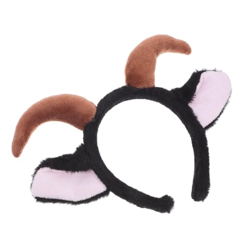CANIGHT Plüsch Schaf Ohr Haarreif mit Ziegenhörnern Lustiges Kostümzubehör für Erwachsene für Feiertage Halloween und Weihnachtsfeiern von CANIGHT