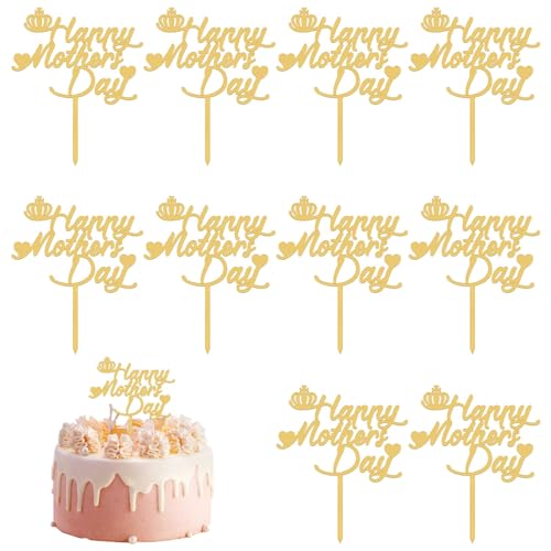 10 Stück "Happy Mothers Day" Kuchenaufsatz, dekorationen zum muttertag, Acryl-Happy Mothers Day-Aufsatz, Cupcake-Kuchenaufsatz, goldene Glitzer-Kuchenstangen, Kuchendekorationen für Muttertagsparty 10 Stück "Happy Mothers Day" Kuchenaufsatz, dekorationen zum muttertag, Acryl-Happy Mothers Day-Aufsatz, Cupcake-Kuchenaufsatz, goldene Glitzer-Kuchenstangen, Kuchendekorationen für Muttertagsparty von CANIPHA