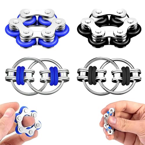 4 Stück Fidget Toys Set Stressabbau Spielzeug Fahrrad Stressabbau Kette Dekompression Roller Chain Und Key Flippy Chain Akupressur Ring Unendliche Flip Chain Fidget Toys für Kinder mit ADHS 4 Stück Fidget Toys Set Stressabbau Spielzeug Fahrrad Stressabbau Kette Dekompression Roller Chain Und Key Flippy Chain Akupressur Ring Unendliche Flip Chain Fidget Toys für Kinder mit ADHS von CANRNYACBZ