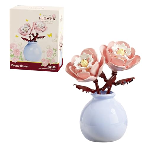 CANRNYACBZ Klemmbausteine Blumen Pfingstrosen Set, Building Blocks Flowers DIY Bauklötze Bonsai mit Plastic Vase, Kreative Blumen Bausteine Bauspielzeugsets, Pädagogische Blume Bteine für Kinder CANRNYACBZ Klemmbausteine Blumen Pfingstrosen Set, Building Blocks Flowers DIY Bauklötze Bonsai mit Plastic Vase, Kreative Blumen Bausteine Bauspielzeugsets, Pädagogische Blume Bteine für Kinder von CANRNYACBZ