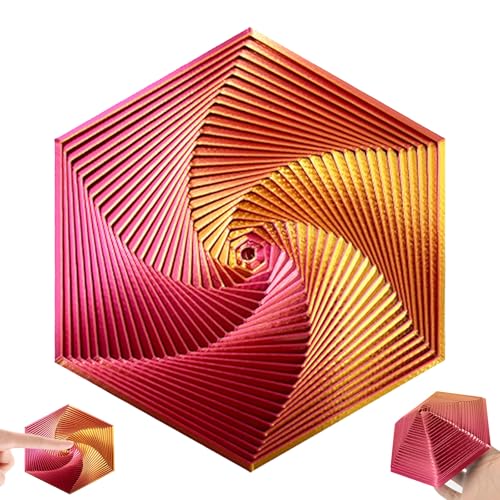 Fractal Fidget Hexagon Antistress Fidget Toys 3D Printing Hexagon Spiral Spielzeug Stress Relief Sensory Fidget Toy Spielzeug für Kinder & Erwachsene Angst Stresslinderung（Rot-Gold-Gradient） von CANRNYACBZ