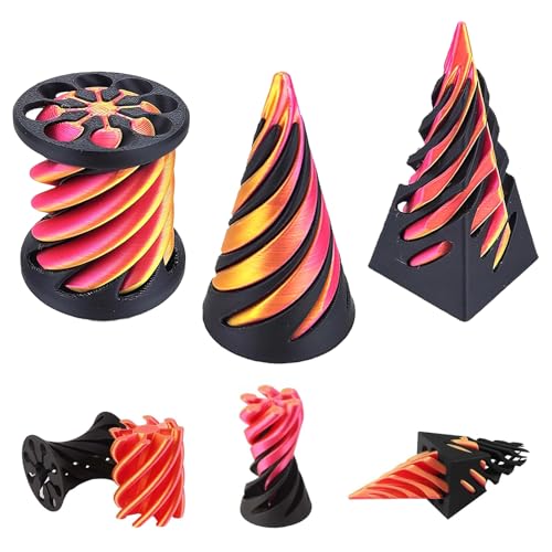 Impossible Cone (3PCS) Spiral Cone Fidget Toy 3D-Druck Spiralkegel Pyramid Passage Sculpture Desktop Dekorationen Spiralspielzeug Stressabbau Spiral 3D Cone Spielzeug für Erwachsene Kinder Geschenk von CANRNYACBZ