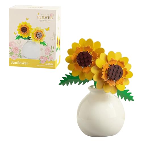 Sonnenblumen Bouquet Baustein Set Klemmbausteine Blumen mit Vase einzigartige DIY-Heimdekoration Bouquet Botanical Kollektion Bauspielzeugsets Geburtstags Geschenke für Mädchen und Teenager Sonnenblumen Bouquet Baustein Set Klemmbausteine Blumen mit Vase einzigartige DIY-Heimdekoration Bouquet Botanical Kollektion Bauspielzeugsets Geburtstags Geschenke für Mädchen und Teenager von CANRNYACBZ