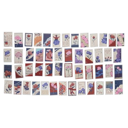 CAPASTEC 50 Stück Blumen Lesezeichen Aufkleber Wasserdicht Scrapbook Ästhetische Aufkleber Wasserflasche Tagebuch Aufkleber für Skateboard Gitarre Computer Koffer 5,5-8,5cm von CAPASTEC