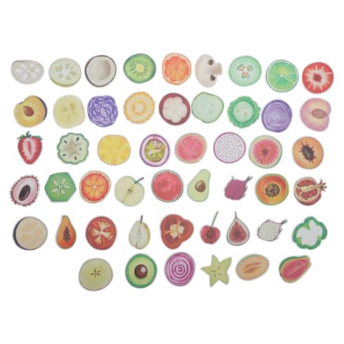 CAPASTEC 50 Stück Gemüse Obst Aufkleber Wasserdicht Scrapbook Ästhetische Aufkleber Wasserflasche Tagebuch Aufkleber für Skateboard Gitarre Computer Koffer 5,5-8,5cm von CAPASTEC