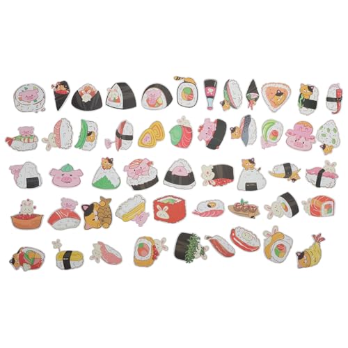 CAPASTEC 50 Stück Sushi-Muster Aufkleber Wasserdichtes Scrapbook Ästhetischer Aufkleber Wasserflasche Tagebuch Aufkleber für Skateboard Gitarre Computer Koffer 5,5-8,5 cm von CAPASTEC