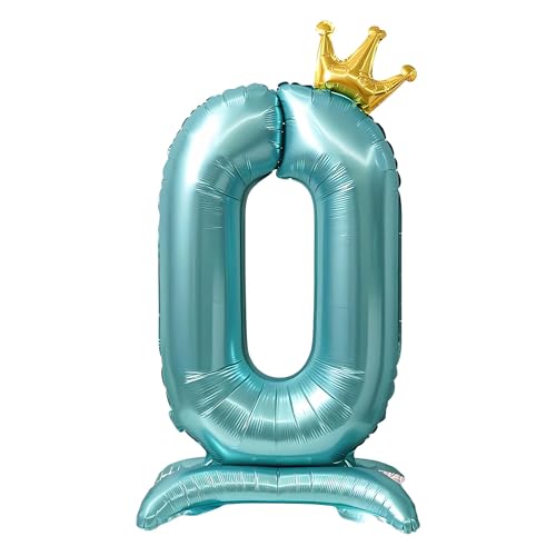 CAPASTEC Balloons Blue Balloon Standing Number Balloon 0 Birthday Decoration Foil Helium for Birthday Party Anniversary Party von CAPASTEC