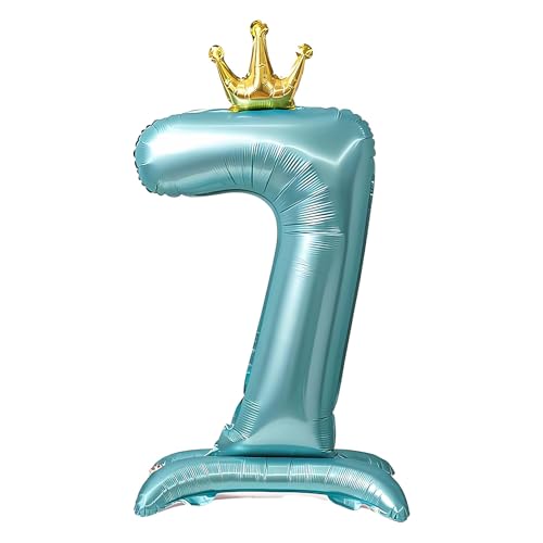 CAPASTEC Balloons Blue Balloon Standing Number Balloon 7 Birthday Decoration Foil Helium for Birthday Party Anniversary Party von CAPASTEC