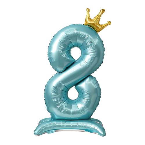 CAPASTEC Balloons Blue Balloon Standing Number Balloon 8 Birthday Decoration Foil Helium for Birthday Party Anniversary Party von CAPASTEC