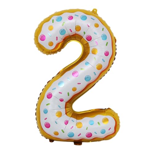 CAPASTEC Bunte Ballons 32 Zoll Zahl 2 Helium Ballon Große Zahlenballons Für Mädchens Jung Geburtstag Dekoration Jubiläum Party von CAPASTEC