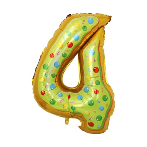 CAPASTEC Bunte Ballons 32 Zoll Zahl 4 Helium Ballon Großer Zahlenballon Für Mädchens Jung Geburtstag Deko Jubiläum Party von CAPASTEC