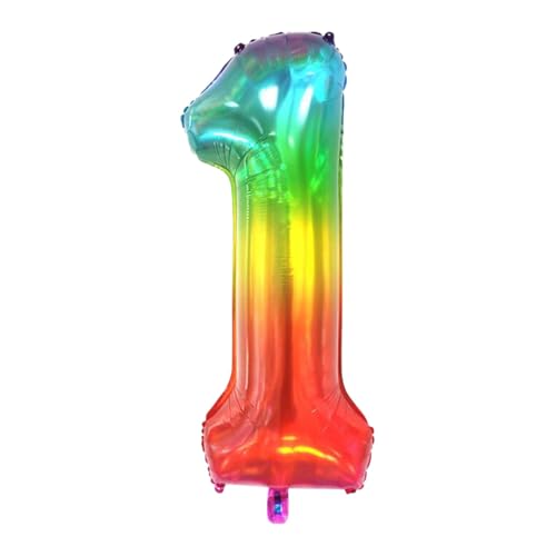 CAPASTEC Bunte Ballons 40 Zoll Nummer 1 Helium Ballon Große Zahlenballons Für Mädchens Jung Geburtstag Deko Jubiläum Party von CAPASTEC