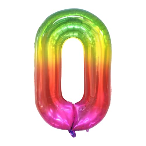 CAPASTEC Bunte Ballons 40 Zoll Zahl 0 Helium Ballon Große Zahlenballons Für Mädchens Jung Geburtstag Dekoration Jubiläum Party von CAPASTEC