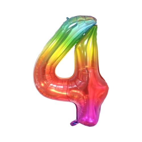 CAPASTEC Bunte Ballons 40 Zoll Zahl 4 Helium Ballon Große Zahlenballons Für Mädchens Jung Geburtstag Dekoration Jubiläum Party von CAPASTEC