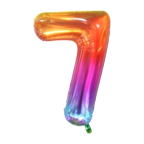 CAPASTEC Bunter Ballon 40 Zoll Nummer 7 Helium Ballon Großer Zahlenballon Für Mädchens Jung Geburtstag Dekoration Jubiläum Party von CAPASTEC