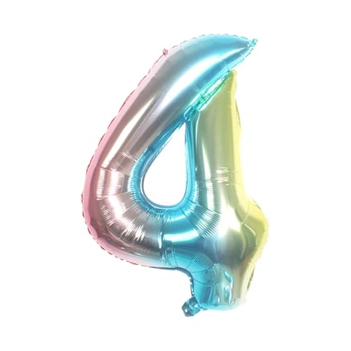 CAPASTEC Gradient Blau Ballon 32 Zoll Nummer 4 Helium Ballon Großer Zahlenballon Für Mädchens Junge Geburtstag Dekoration Jubiläum Party von CAPASTEC