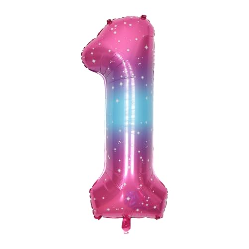 CAPASTEC Gradient Color Balloon 40 Zoll Nummer 1 Helium Balloon Große Zahlenballons Für Mädchens Jung Geburtstag Dekoration Jubiläum Party von CAPASTEC