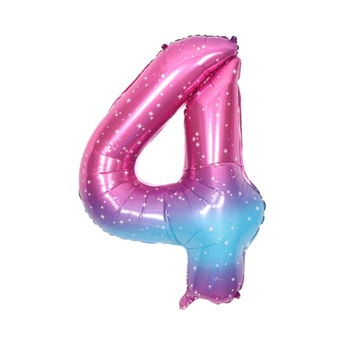 CAPASTEC Gradient Color Balloon 40 Zoll Nummer 4 Helium Balloon Große Zahlenballons Für Mädchens Jung Geburtstag Dekoration Jubiläum Party von CAPASTEC