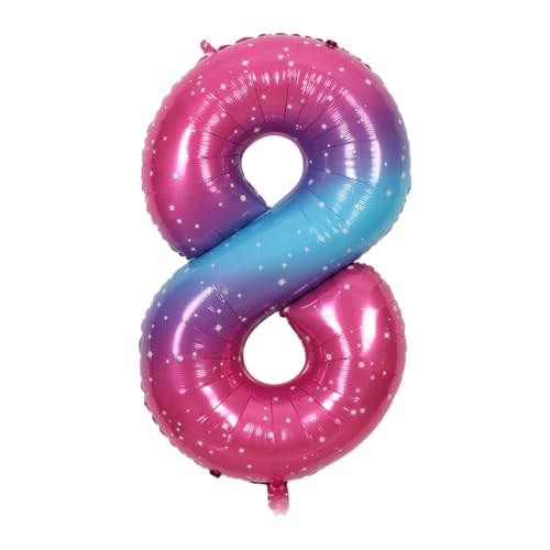 CAPASTEC Gradient Color Balloon 40 Zoll Nummer 8 Helium Balloon Große Zahlenballons Für Mädchens Jung Geburtstag Dekoration Jubiläum Party von CAPASTEC