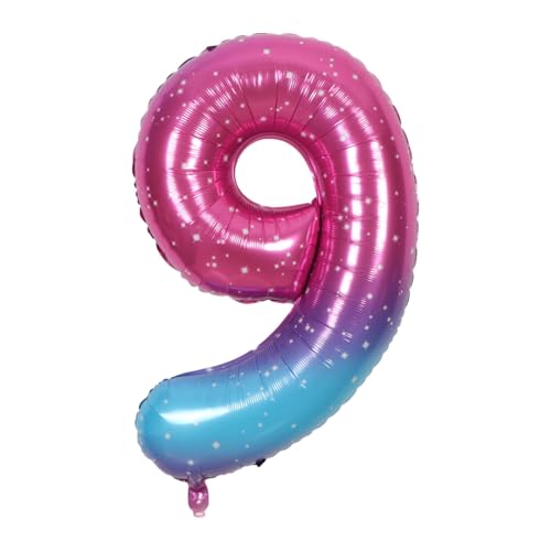 CAPASTEC Gradient Color Balloon 40 Zoll Nummer 9 Helium Balloon Große Zahlenballons Für Mädchens Jung Geburtstag Dekoration Jubiläum Party von CAPASTEC