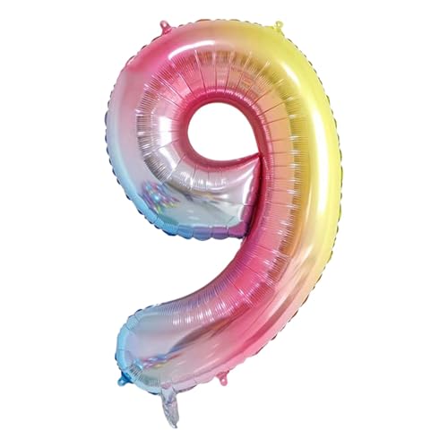 CAPASTEC Gradient Pink Balloon 40 Inch Number 9 Helium Balloon Große Zahlenballons Für Mädchens Jung Geburtstag Dekoration Jubiläum Party von CAPASTEC