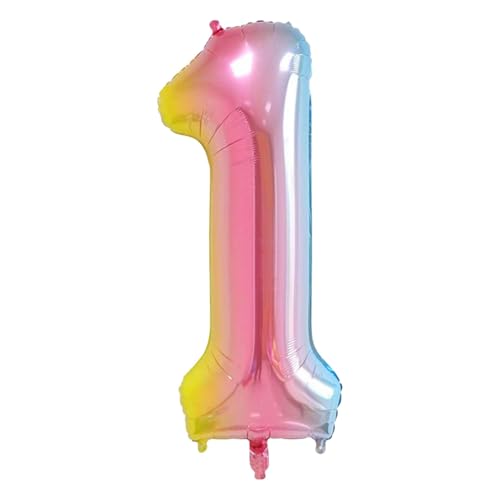 CAPASTEC Gradient Pink Balloon 40 Zoll Nummer 1 Helium Balloon Große Zahlenballons Für Mädchens Junge Geburtstag Dekoration Jubiläum Party von CAPASTEC