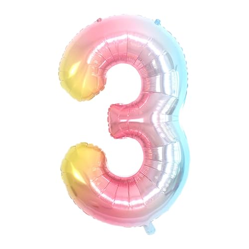 CAPASTEC Gradient Pink Balloon 40 Zoll Nummer 3 Helium Balloon Große Zahlenballons Für Mädchens Jung Geburtstag Dekoration Jubiläum Party von CAPASTEC