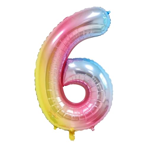 CAPASTEC Gradient Pink Balloon 40 Zoll Nummer 6 Helium Balloon Große Zahlenballons Für Mädchens Jung Geburtstag Dekoration Jubiläum Party von CAPASTEC