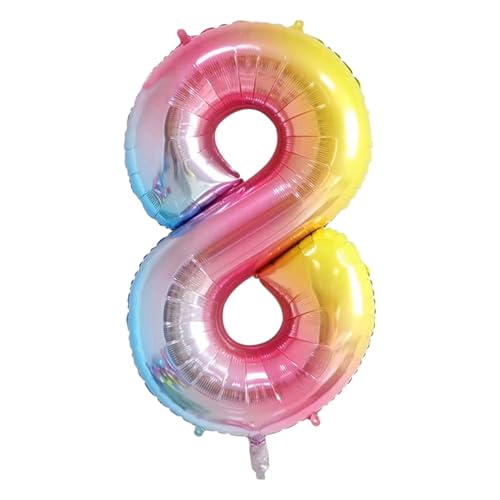 CAPASTEC Gradient Pink Balloon 40 Zoll Nummer 8 Helium Balloon Große Zahlenballons Für Mädchens Jung Geburtstag Dekoration Jubiläum Party von CAPASTEC